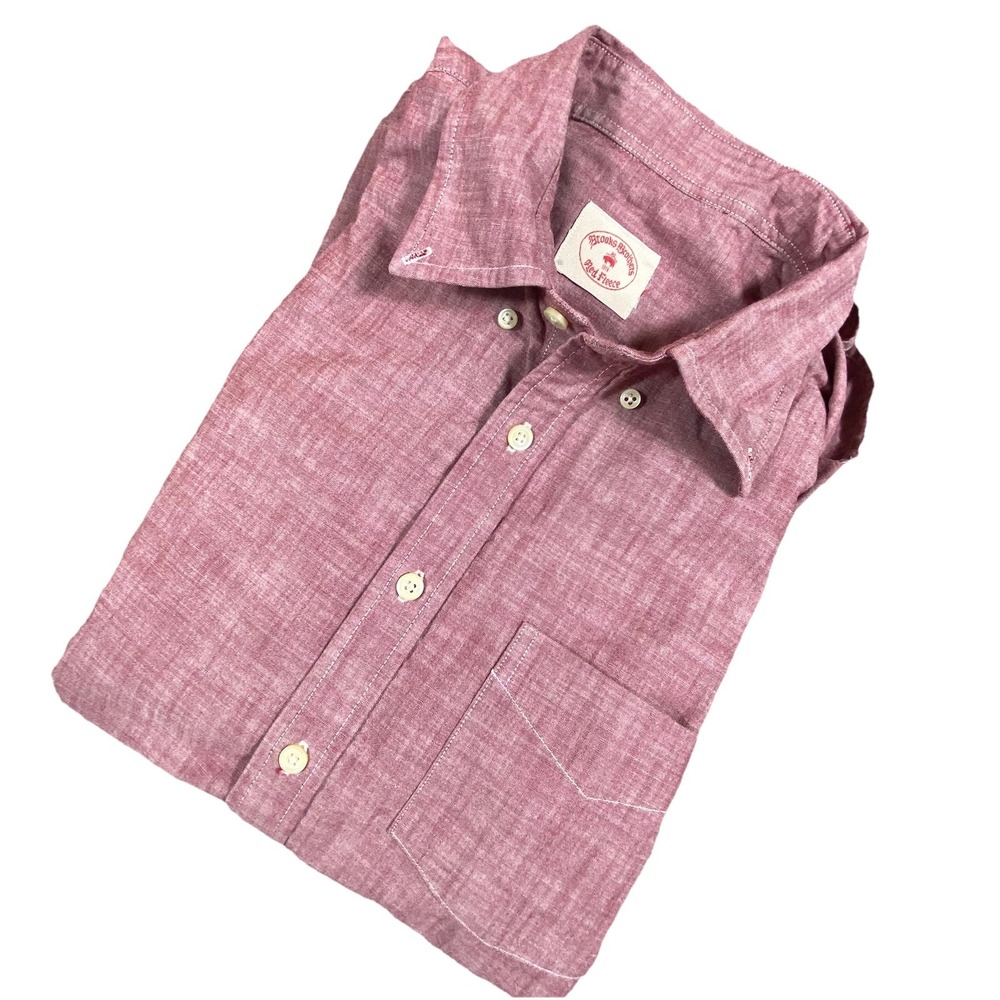 Brooks Brothers Shirt Men‎ Medium Adult Pink Button Down "Red Fleece" VTG USA - Picture 3 of 11